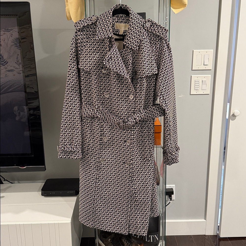 Michael Kors Signature Logo Belted Trench Coat